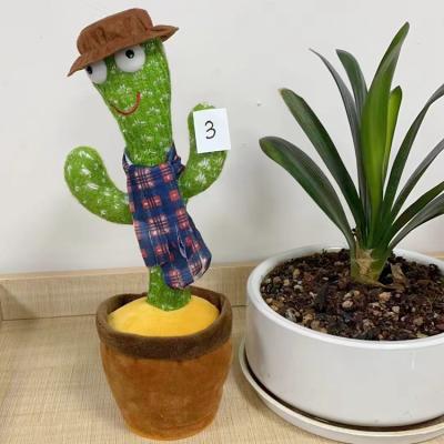 China Funny Early Educational Cute Electronic Gifts Kids Cactus Plush Doll Shake Dance for sale