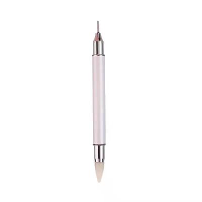 China High Quality Double Ended Double Ended Nail Art Dotting Wax Pen Double Head Nail Brush Faux Stone Picker Tool for sale