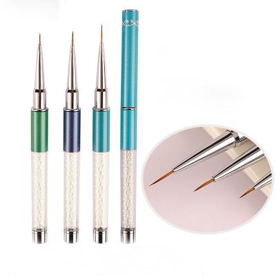 China High Quality Soft Flexible Nail Art Brushes Gel Liner Kolinsky Hair 7mm 9mm 11mm Long Kolinsky for sale