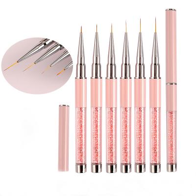 China Gel 15mm Pink Manicure Art Liner Brush Professional Custom 5mm 7mm 9mm 11mm 13mm Nail Drawing Fine Nail Art Liner Brush for sale