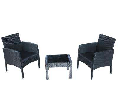 China Modern Outdoor 3PCS Patio Set Bistro Set Galvanized Steel Tube Garden Set With Cushion for sale