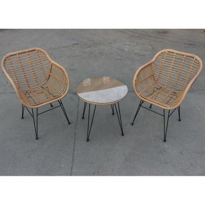 China Contemporary Rattan Sofa Set Original Rattan Color Garden Patio Furniture Wicker Chair Table Modern Bamboo Style Outdoor Set for sale