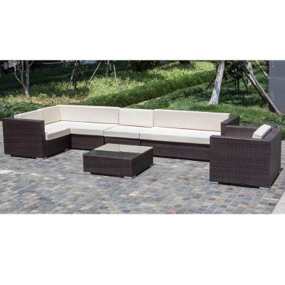 China Outsunny Modern Luxury Outdoor Sofa Set Durable Patio PE Rattan Wicker 7 Piece Composition for sale