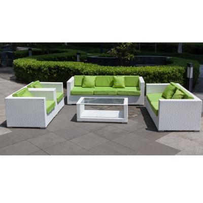 China Patio\Garden\Outdoor Aluminum Outdoor Furniture\Hotel\Beach\Balcony Rattan White Outdoor Rattan PE Sofa Set Furniture for sale