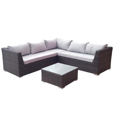 China Modern Design Outdoor Garden Furniture Corner Sofa Set Quality Rattan Garden Wicker Sectional 4-Piece Set for sale