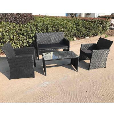 China Modern Cheap Rattan Garden Furniture 4Piece Set Classic Design Rattan Sofa Set Leisure Outdoor Furniture Restoration Material for sale