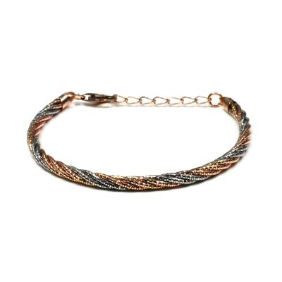 China Sterling Silver Omega Bracelet Fashionable Diamond Cut Luxury Rhodium Rose Gold for sale