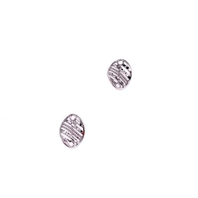 China Sterling Silver Meshed Oval Diamond TRENDY Cut Stud Earrings Shape Gifts Rhodium Plated for sale