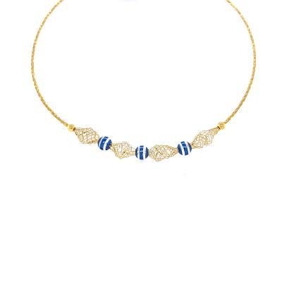 China Trendy Sterling Silver Mesh Necklace with Cataforesi Pearl Diamond Cut Gold Plated Blue Pearl for sale