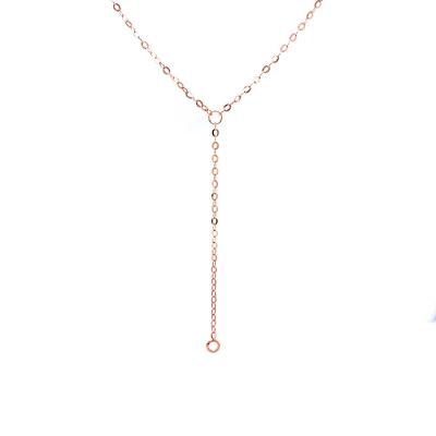 China CLASSIC Sterling Silver Y-Shape Flat Cable Chain For Pearl And Gemstone DIY Rosegold Plated Anti Tarnish for sale