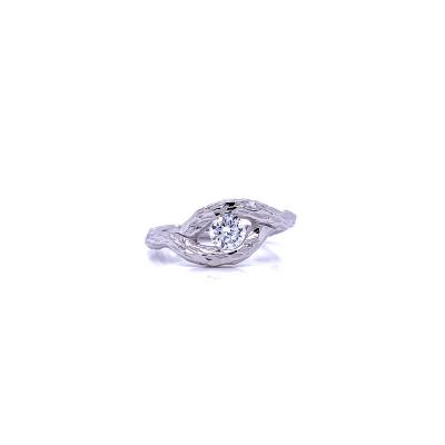 China FASHIONABLE Sterling Silver Eye Ring Cubic Zirconia Rhodium Plated for sale