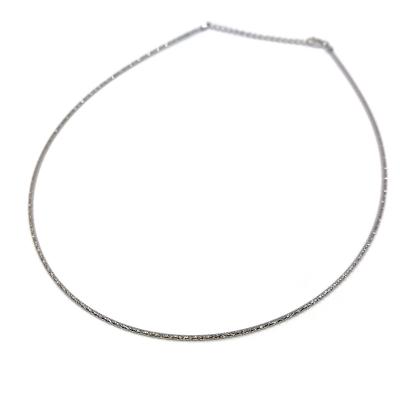 China Wholesale 925 Sterling Silver CLASSIQUE 1.25mm Omega Chain Diamond Cut Choker 16