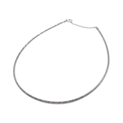 China Sterling Silver Omega Chain Width CLASSIC: 1.8mm Diamond Cut Choker 16