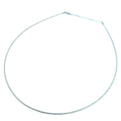 China TRENDY Sterling Silver Omega Chain Width: 1.25mm Diamond Cut Choker 16