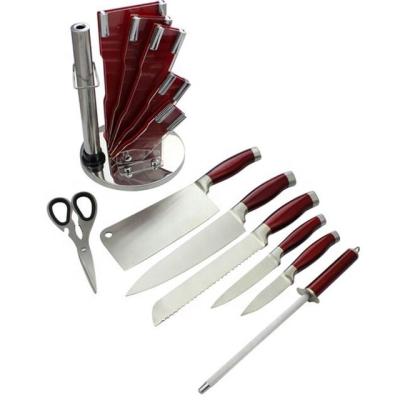 China 8pcs Disposable Premium Red Handle Kitchen Knife Paint Set for sale