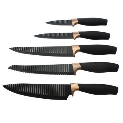 China 5pcs Special Non-viable Design Stainless Steel Stick Kitchen Knife Set for sale