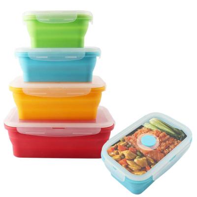 China Microwave Heatable Reusable Reusable Kitchen Food Storage Container Collapsible Crisper Box for sale