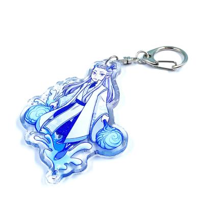 中国 私用工場注文の日本製アニメ図漫画の二重エポキシのきらめきのアクリルの魅力Keychain 販売のため