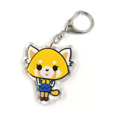 China Custom Clear Printed Double Glitter Epoxy Resin Acrylic Charms Keychain for Gift with Star Clasp Te koop