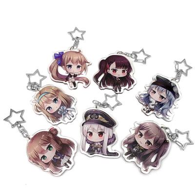 Κίνα Custom Clear Anime Girl Acrylic Keychain Printed Glitter Epoxy Resin Acrylic Keychain Charms προς πώληση