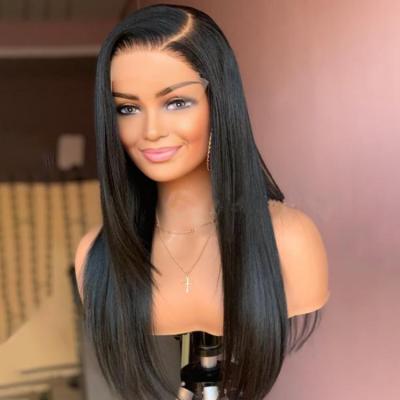 China Silky Straight Malaysian Transparent Human Hair 360 Lace Frontal Virgin Wave Wig Bone Straight Hair Extensions Wigs for sale