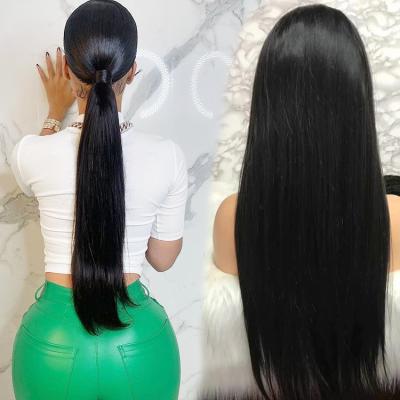 China Straight Lace Front Wig 13X6 Lace Front Wig 100% Silky Straight Transparent Raw Virgin Human Hair for sale