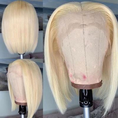 China Other Wholesale Malaysian Front Lace Wig Deep Wave Bob Style 4*4 Density 613 Wig 150% 180% Human Hair Bob Wig Vendor 100% for sale