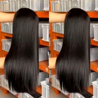 China Brazilian Virgin Silky Straight Wave Cuticle Aligned Hair Wigs Super Straight 40 Inch Long Double Drawn Wig for sale