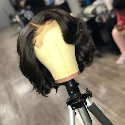 China Silky Straight Wave Short Hair 13x4 Lace Front Bob Wig Brazilian Short Bob Wig For Color Women 8-14 Inch Human Hair Bob Cut Lace Wig for sale