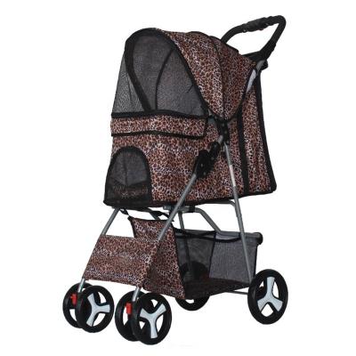 China Viable Dog Cat Small Animals Carrier Pet Stroller Cage 4 Wheels Folding Luxury Pet Stroller for Dogs and Cats for sale