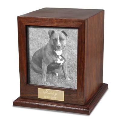 China Viable Ashes Photo Box Wooden Pet Urn for sale