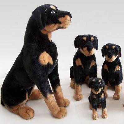 China Wholesale Realistic Stuffed Dog Plush Toy Stuffed Rotweiller Sitting Dog Stuffed Toy for sale