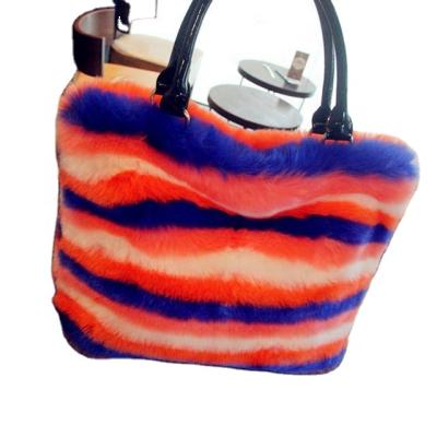 China Polyester 2020 Latest Design Fashion Ladies Fur Bag Rabbit Fur Handbag Ladies Soft Faux Fur Tote Handbags for sale