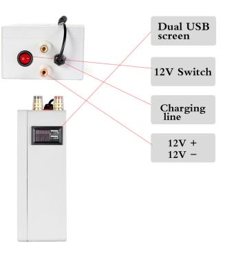 China Capacity.Li 12V 20ah 2USB lithium battery pack 18650 power 10ah bank 21700 rechargeable batteries with bms and terminal 12V 20ah for sale