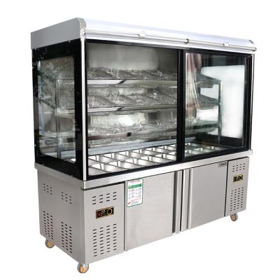 China Double-temperature Cool Hot-pot MaLaTang Restaurant Freezer Refrigerator Display Cabinet for sale