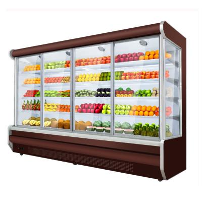 China Double-temperature Commercial Air Curtain Freezer Refrigerator Display Cooler Supermarket Fridge Display Showcase for sale