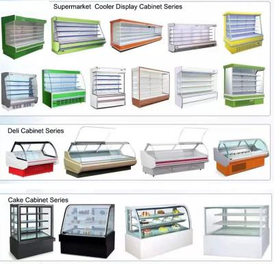 China Double-temperature All Kind Supermarket Freezer Refrigeration Equipment Glass Door Food Cooler Refrigerator Rack for sale