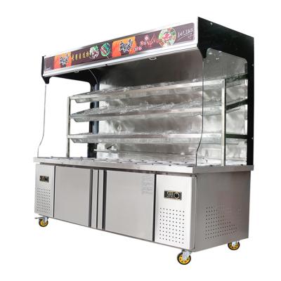 China Double-temperature MaLaTang Commercial Freezer Display Freezer Fridge Freezer Glass Showcase Refrigerator for sale