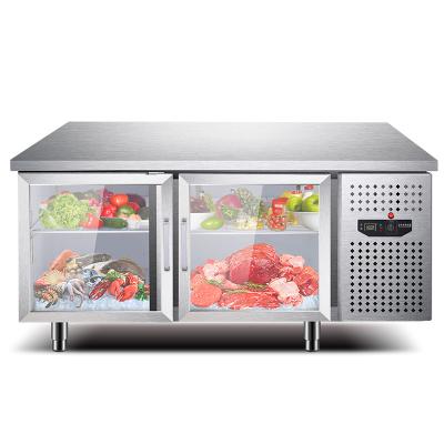 China 2020 Double-temperature Commercial Kitchen Horizontal Freezer Workbench Fridge Refrigerator for sale