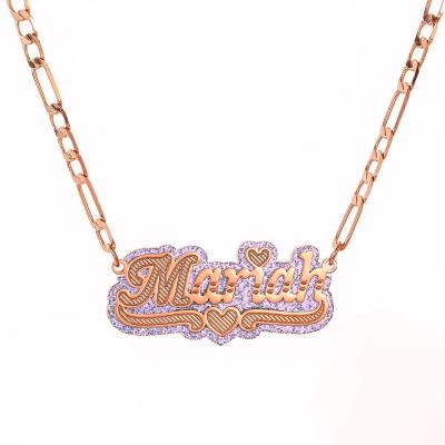 China Custom Personalized Acrylic Hiphop Hip Hop Jewelry Gift Nameplate Necklace For Women for sale