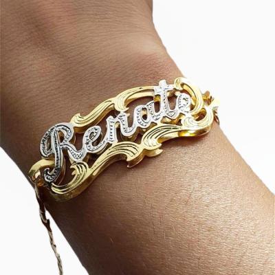 China Hiphop Personalized Unique Cuban Chain Anklet Bracelets Customized Name Plate Bracelet For Women for sale