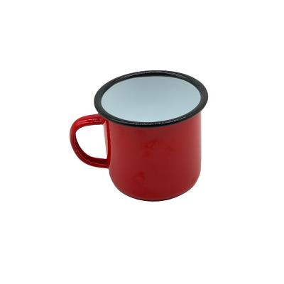 China Customized Viable Empty Steel Coffee Mug Sublimation Enamel Cup Logo Camping Metal Enamel Mug for sale