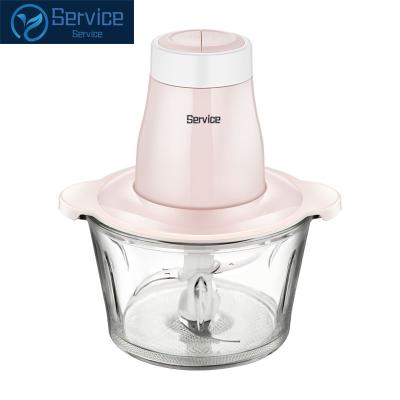 China Food Processor 2L Multifunctional Glass Mixing Bowl 220V Meat Cleaver 300w Single Knife Chopper for sale