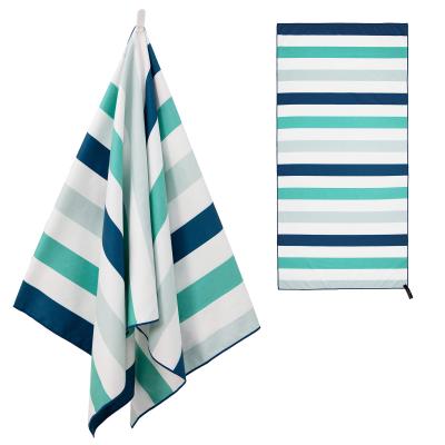 China Sports Large Stripe Sand Beach Towels Sublimation Beach Towels Microfiber Free Portable Quick Dry Beach Towels For Kids And Adults for sale