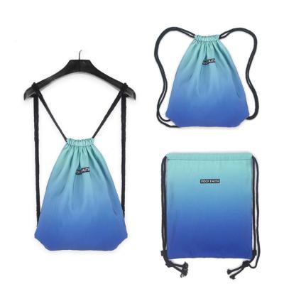 China Custom Print Unisex Waterproof GYM Drawstring Bag Shoe Backpack Travel Beach Towel Casual Waterproof Backpack for sale