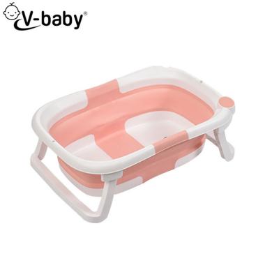 China New Design Large Size Indoor Portable Plastic Toddler Foldable Bath Tubs Folding Foldable Baby Bathtub Set for sale