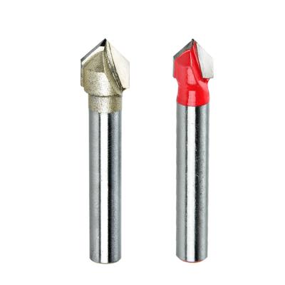 China Solid Wood Board Woodworking Router Bit 90 Degree V Type Slotting Cutter Bit Cutting Wood Hand Tools for sale