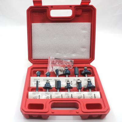 China 12pcs Solid Wood Panel Router Bit Set 1/4