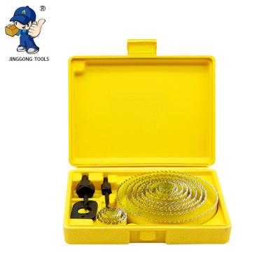 China Wood board 13 pieces hole saw kit, 19mm-127mm full set in case with chucks, PVC board and plastic plate drilling for sale