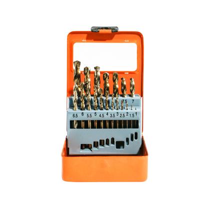 China Solid Board Made In China Factory Manufactures Full Hss Twist Ground Drill Bits (19pcs Tin Box Set) for sale